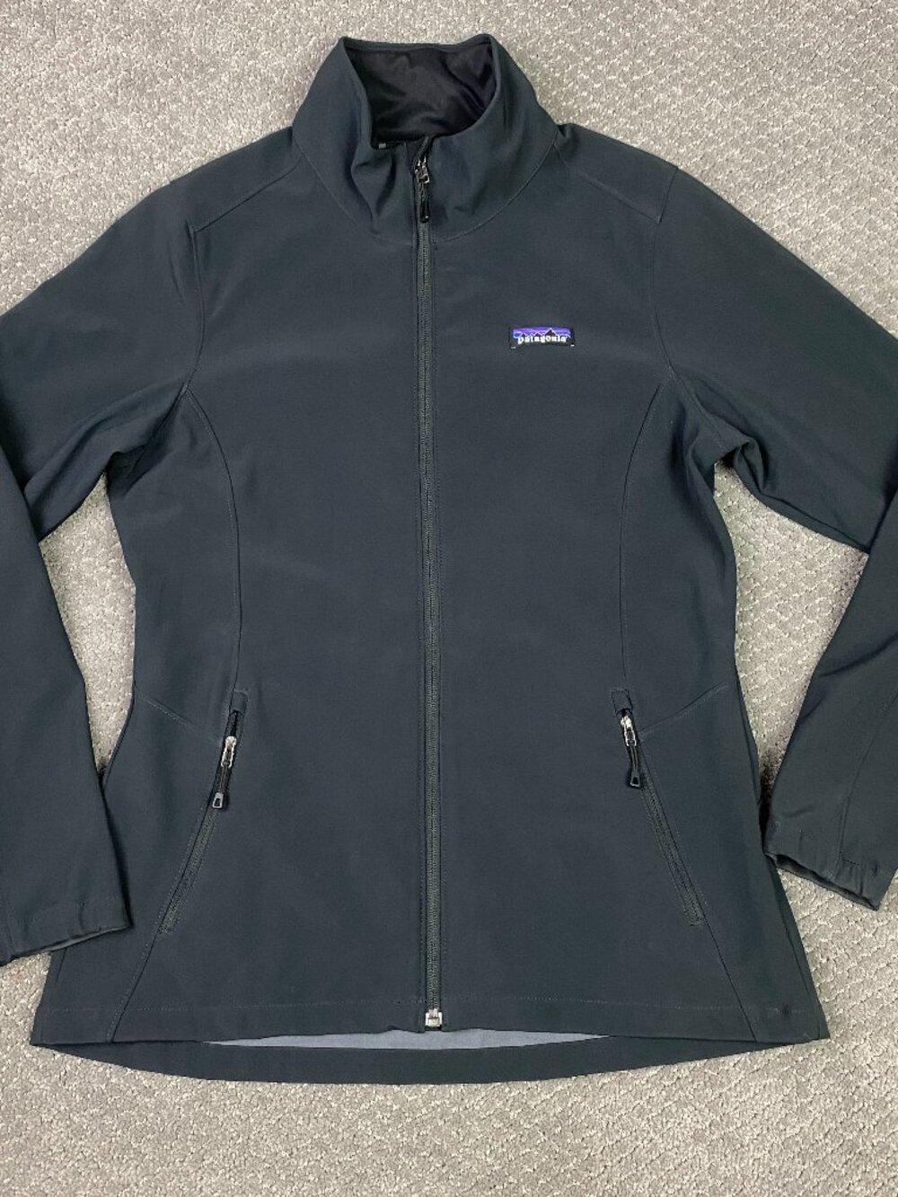Patagonia Softshell Jacket Womens Medium Black Sidesend Full Zip 27670
